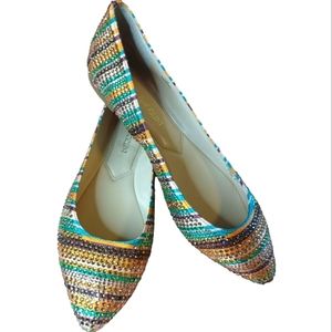 Enzo Angiolini Rhinestone Flats